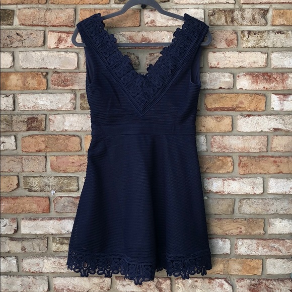 Francesca’s navy sleeveless lace a-line dress - Picture 4 of 6